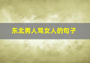 东北男人骂女人的句子