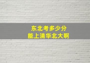 东北考多少分能上清华北大啊