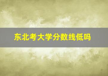 东北考大学分数线低吗