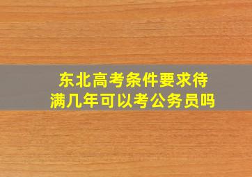 东北高考条件要求待满几年可以考公务员吗