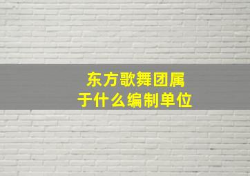 东方歌舞团属于什么编制单位