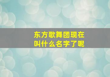 东方歌舞团现在叫什么名字了呢