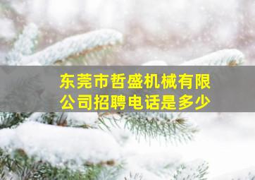 东莞市哲盛机械有限公司招聘电话是多少