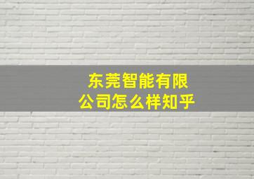 东莞智能有限公司怎么样知乎