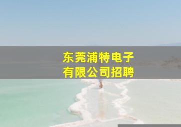 东莞浦特电子有限公司招聘