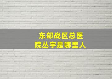 东部战区总医院丛宇是哪里人