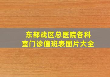 东部战区总医院各科室门诊值班表图片大全