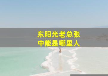 东阳光老总张中能是哪里人