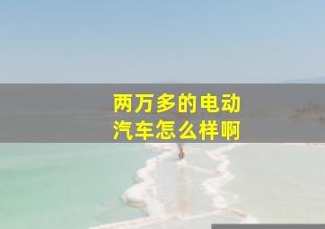 两万多的电动汽车怎么样啊