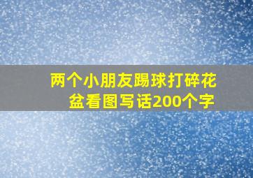 两个小朋友踢球打碎花盆看图写话200个字