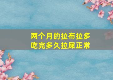 两个月的拉布拉多吃完多久拉屎正常