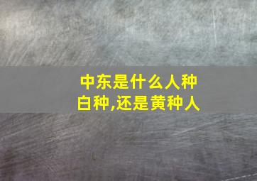 中东是什么人种白种,还是黄种人