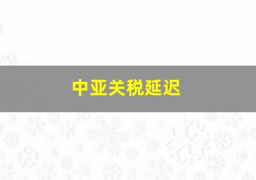 中亚关税延迟