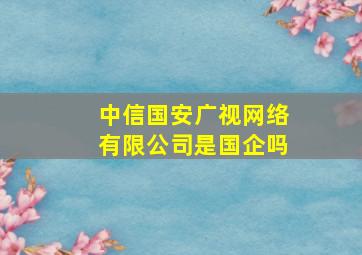 中信国安广视网络有限公司是国企吗