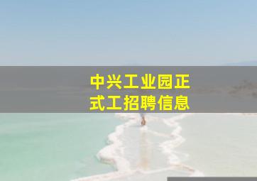 中兴工业园正式工招聘信息