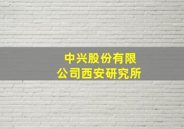 中兴股份有限公司西安研究所