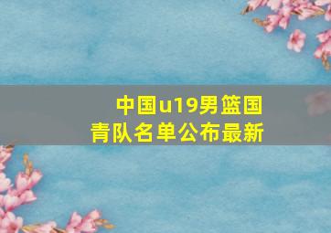 中国u19男篮国青队名单公布最新