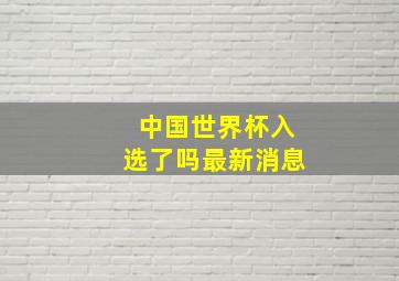 中国世界杯入选了吗最新消息