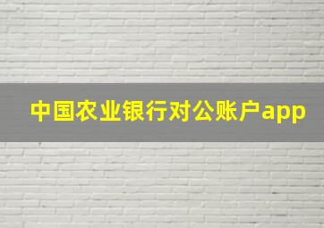 中国农业银行对公账户app