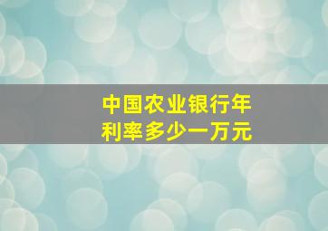 中国农业银行年利率多少一万元