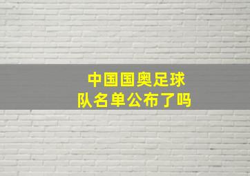 中国国奥足球队名单公布了吗