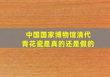 中国国家博物馆清代青花瓷是真的还是假的