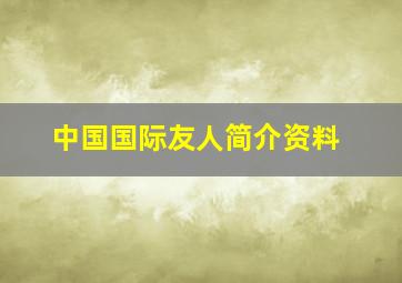 中国国际友人简介资料