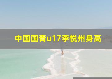 中国国青u17李悦州身高