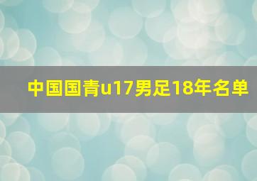 中国国青u17男足18年名单