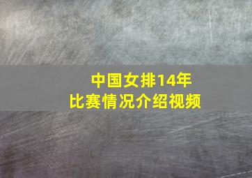 中国女排14年比赛情况介绍视频