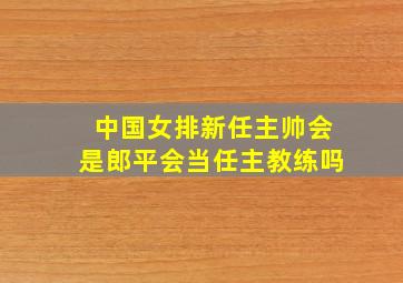 中国女排新任主帅会是郎平会当任主教练吗