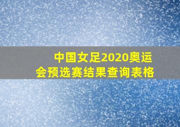 中国女足2020奥运会预选赛结果查询表格