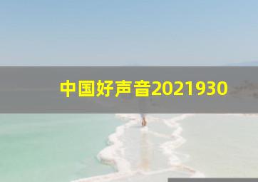 中国好声音2021930