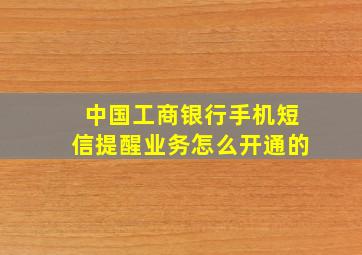 中国工商银行手机短信提醒业务怎么开通的