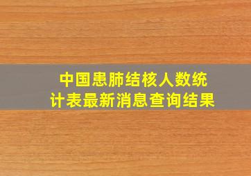 中国患肺结核人数统计表最新消息查询结果