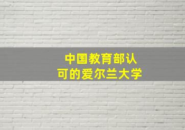 中国教育部认可的爱尔兰大学