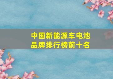 中国新能源车电池品牌排行榜前十名