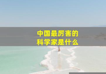 中国最厉害的科学家是什么