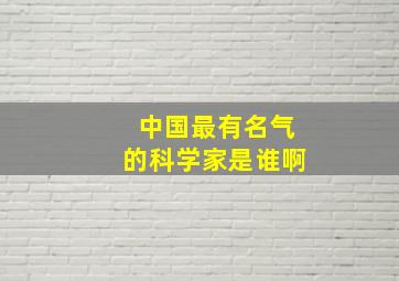 中国最有名气的科学家是谁啊