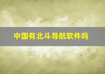 中国有北斗导航软件吗