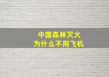 中国森林灭火为什么不用飞机