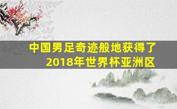 中国男足奇迹般地获得了2018年世界杯亚洲区