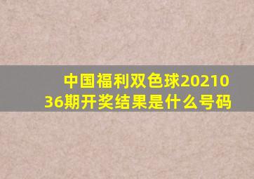 中国福利双色球2021036期开奖结果是什么号码