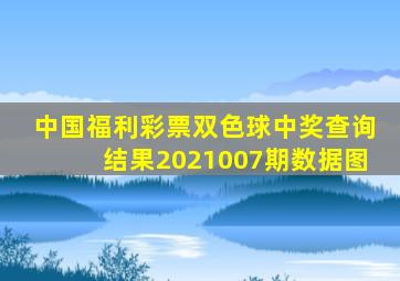 中国福利彩票双色球中奖查询结果2021007期数据图