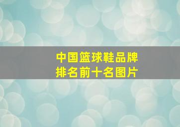 中国篮球鞋品牌排名前十名图片