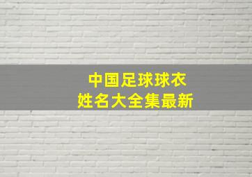 中国足球球衣姓名大全集最新