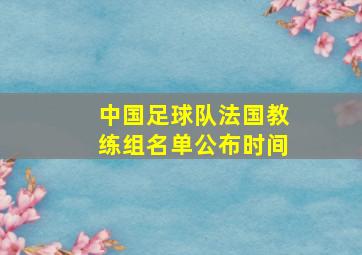 中国足球队法国教练组名单公布时间