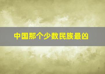 中国那个少数民族最凶