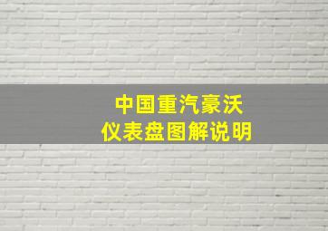 中国重汽豪沃仪表盘图解说明