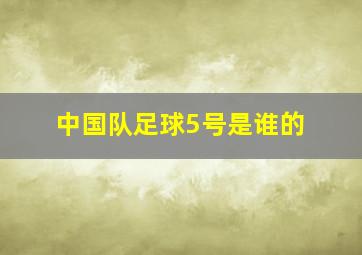 中国队足球5号是谁的